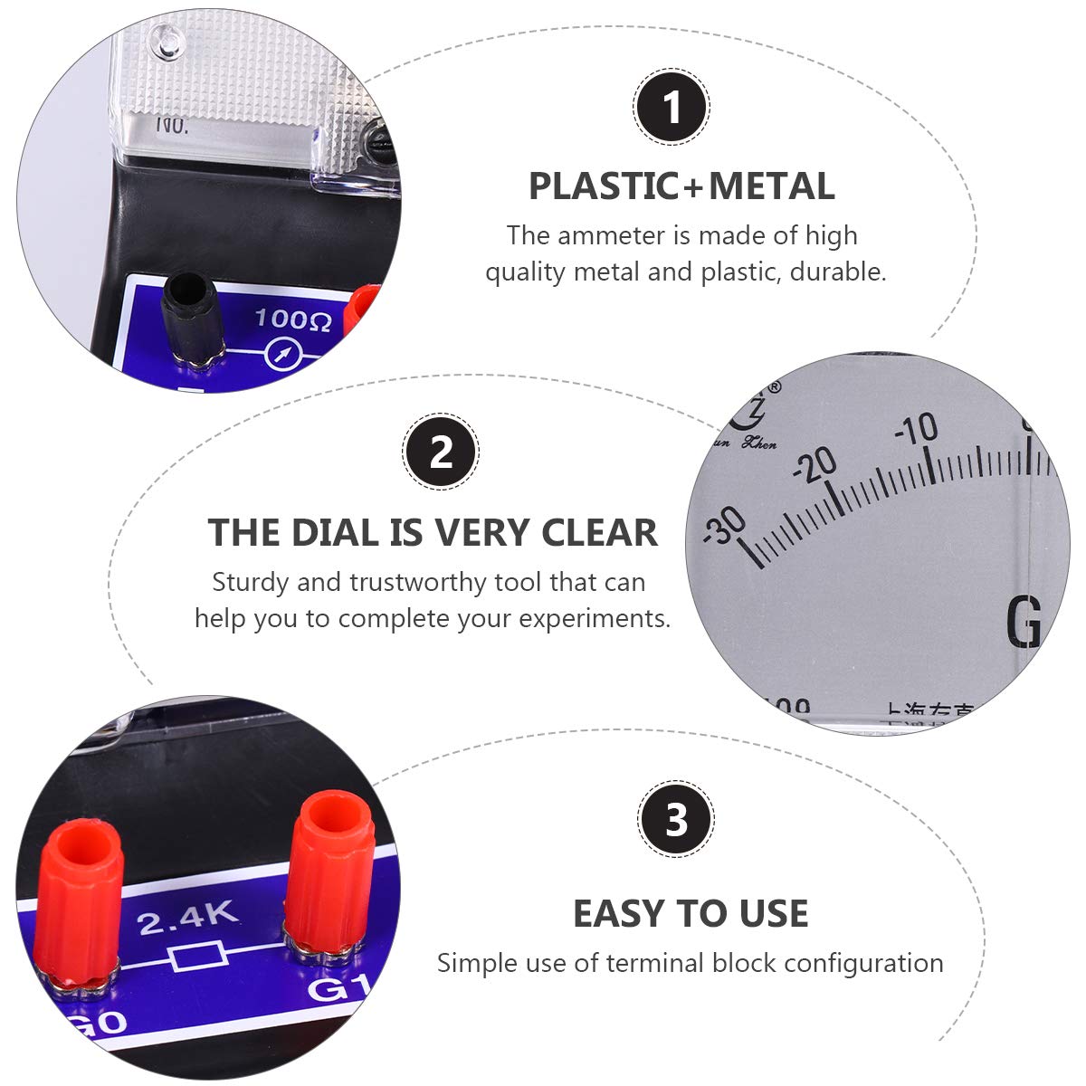 High Precision Amperemeter G Table Galvanometer - Microammeter for Physics Experiments & Electrical Testing | Perfect for Labs, Classrooms & DIY Electronics Projects