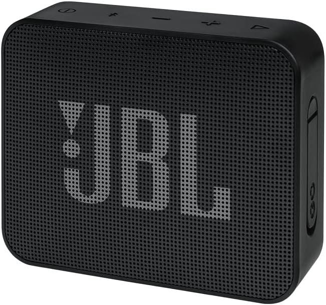 JBL Go Essential Portable Bluetooth Speaker - Wireless Mini Speaker with Rich Bass, 5 Hours Playtime, IPX7 Waterproof - Perfect for Travel, Outdoor, Beach & Home Use (Black)