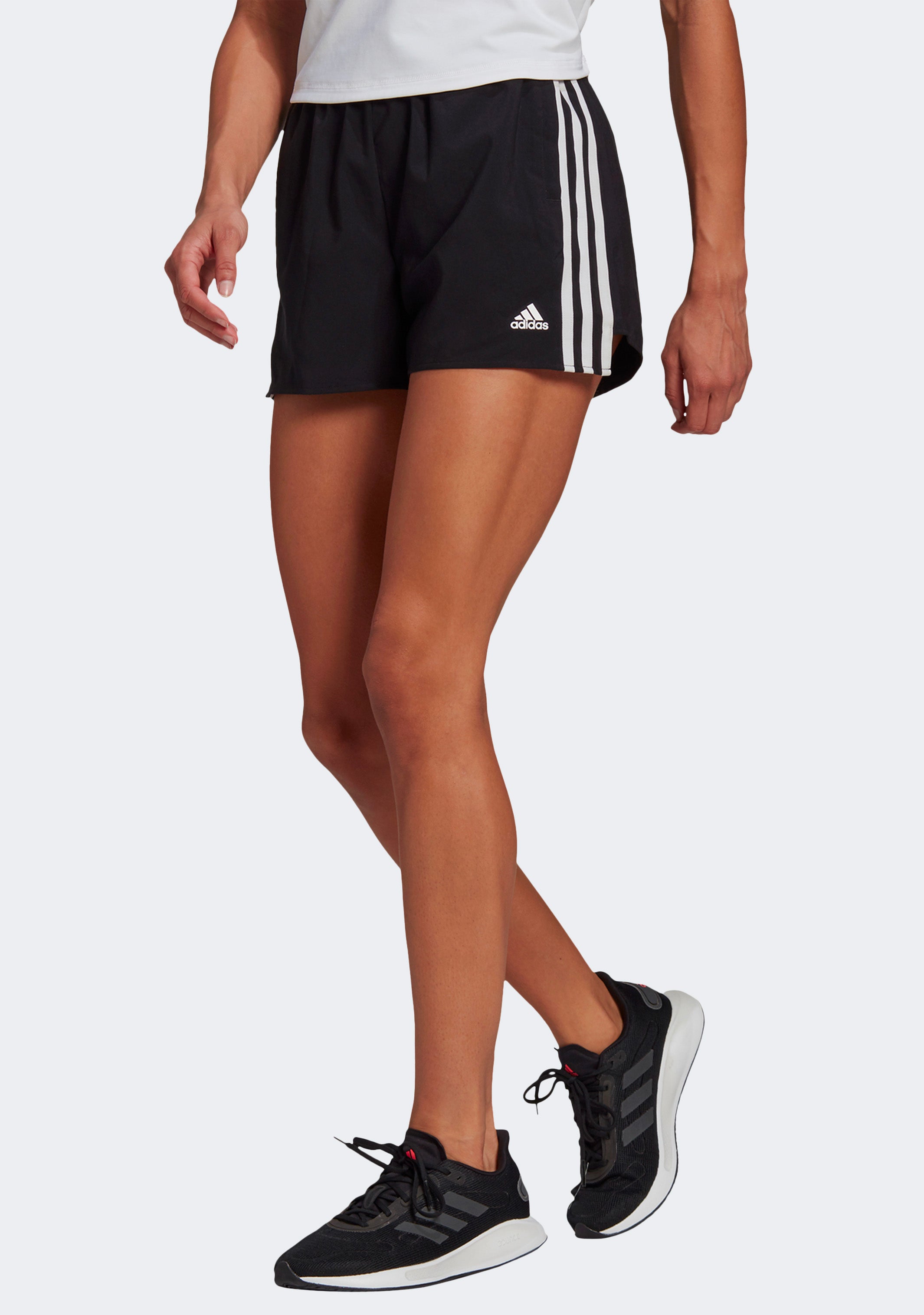 Adidas Women's Designed 2 Move Woven 3-Stripe Athletic Shorts - Lightweight Running & Gym Workout Shorts for Women