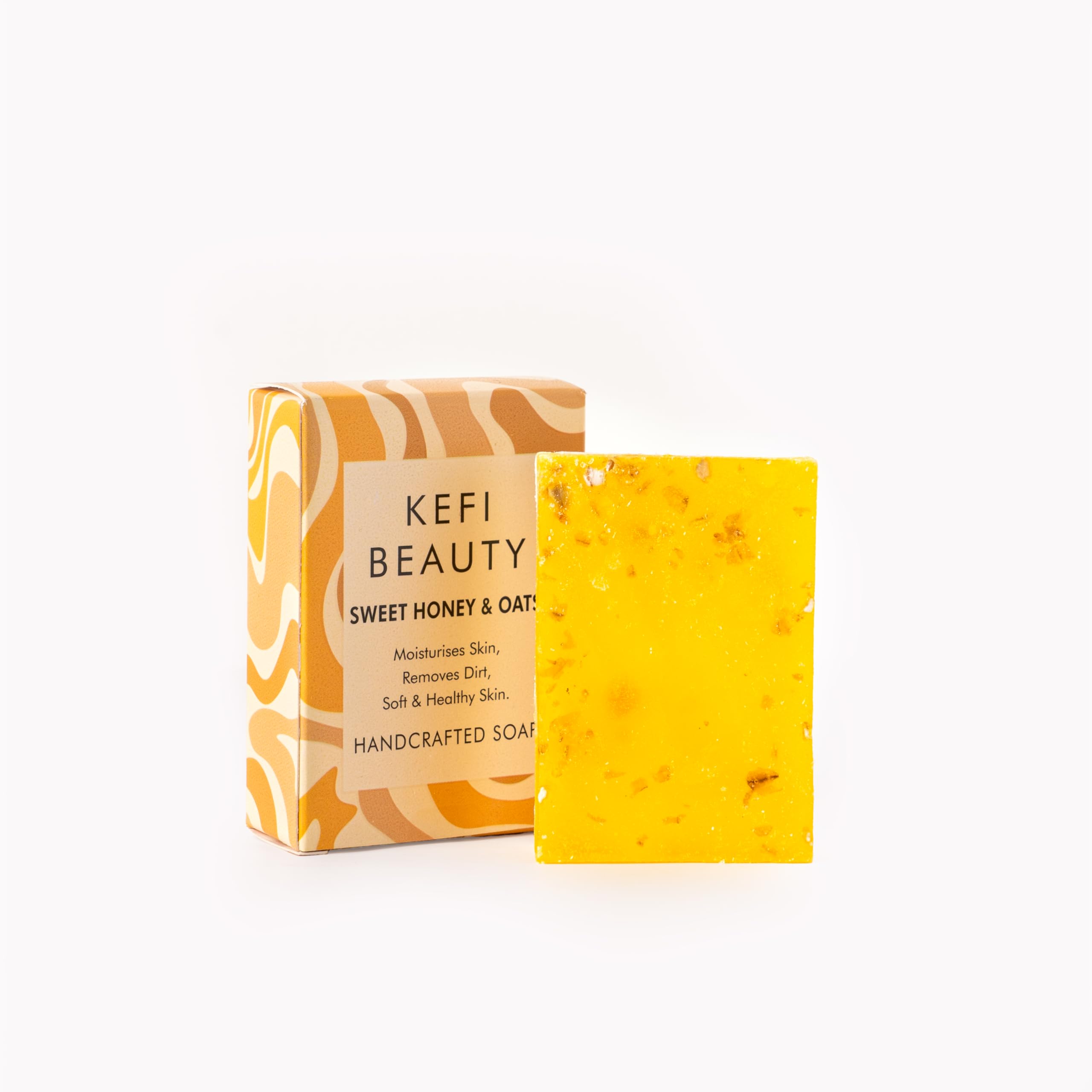 KEFI BEAUTY Honey & Oats Nourishing Soap with Herbal Cream - 100g Each, Pack of 2 - Moisturizing Hand & Body Cleanser for Dry Skin Care & Daily Bath Routine