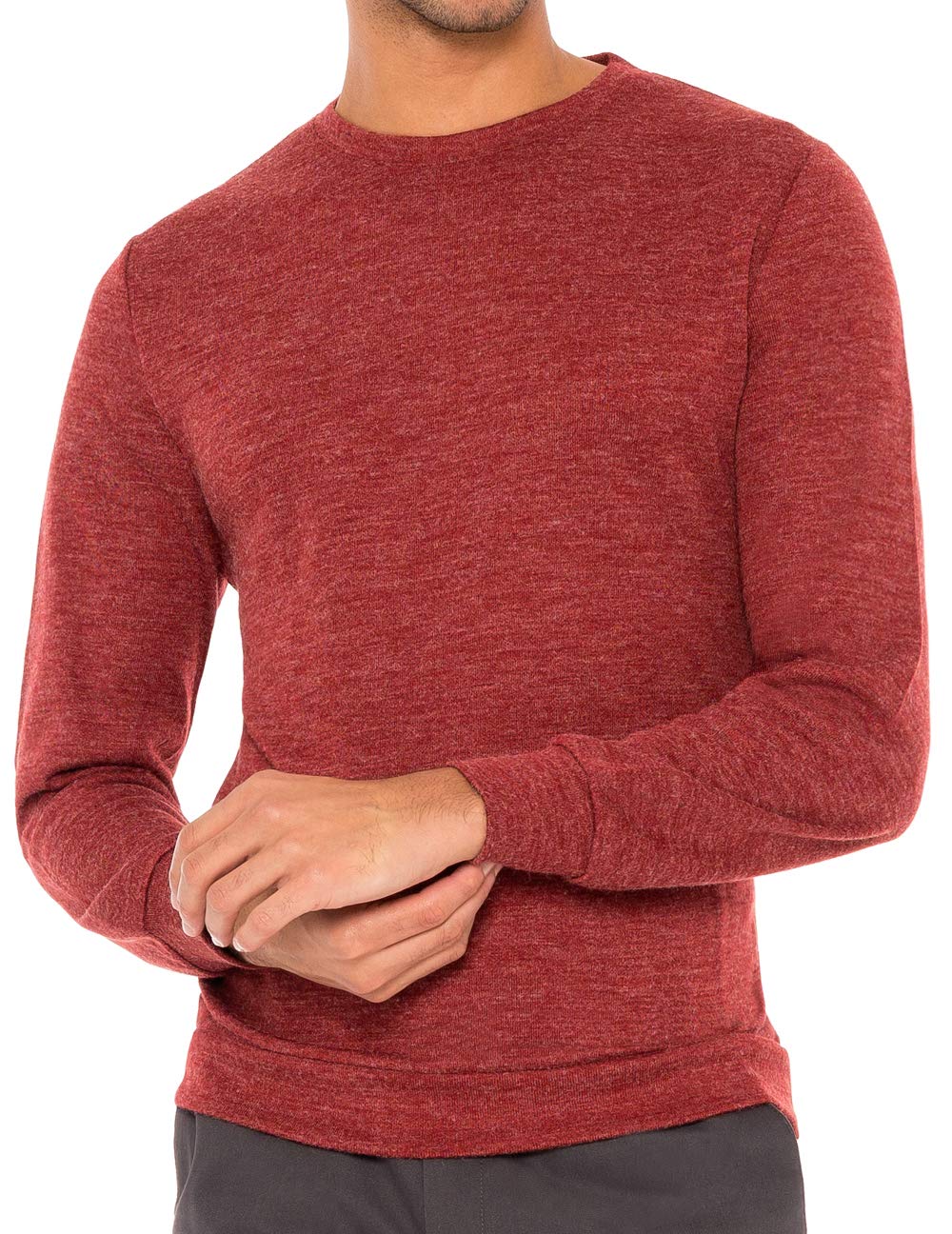Men's Lightweight Crewneck Sweater - Moisture Wicking Dry Fit Pullover for Casual Wear & Outdoor Activities | Breathable Comfort for Workouts, Travel & Everyday Use