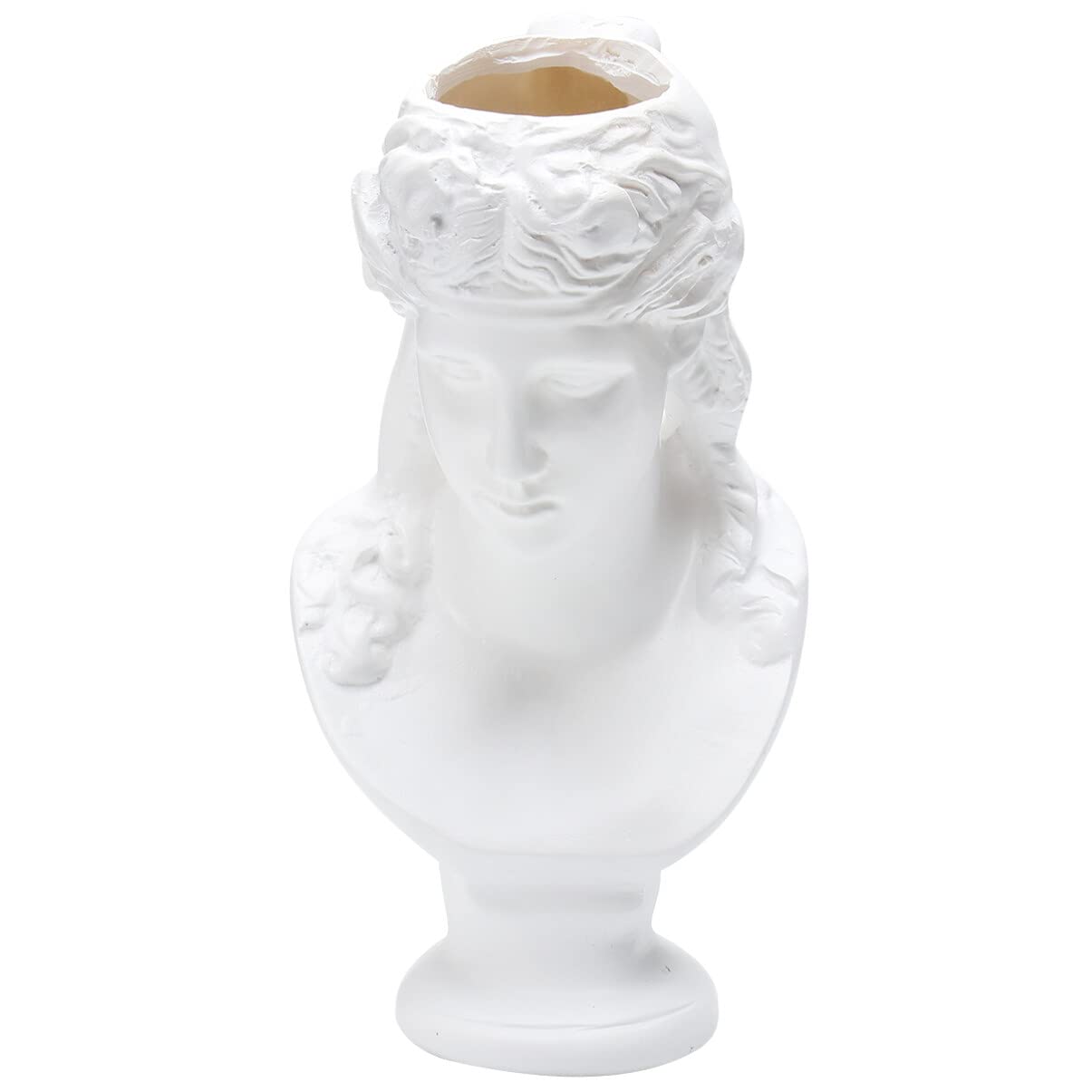 Cabilock White Ceramic Flower Pot - Multifunctional Succulent Planter, Pen Holder, Goddess Statue & Home Decor for Dining Table, Office Desk, and Living Room Decorations