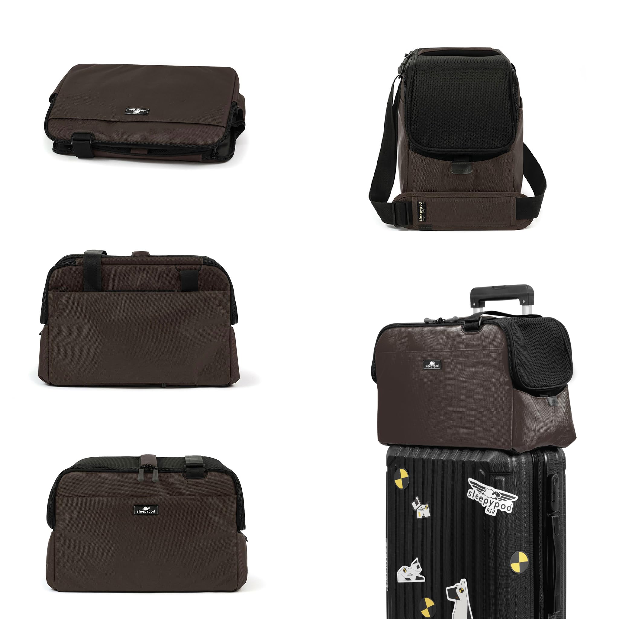 Sleepypod Atom Pet Carrier for Small Dogs & Cats - Dark Chocolate | Airline Approved, Lightweight & Durable | Perfect for Travel, Vet Visits & Outdoor Adventures