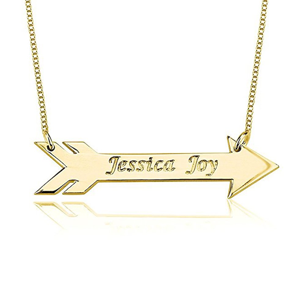 Custom Engraved Arrow Name Necklace - Personalized Jewelry Gift for Women - Perfect for Birthdays, Anniversaries & Valentine's Day