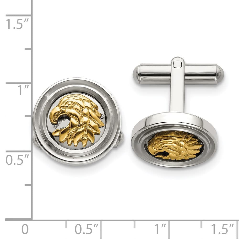Black Gold Eagle Head Cufflinks 16mm for Formal Wear