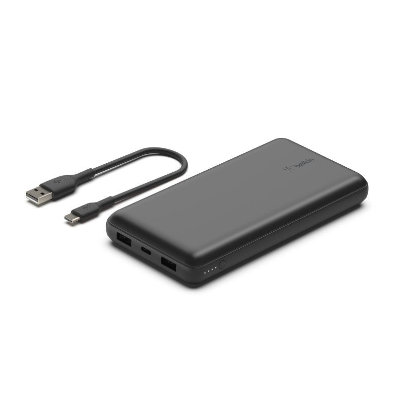 Belkin 20000mAh Portable Power Bank with USB-A & USB-C Ports - Fast Charging for iPhone, Android, Samsung - Perfect for Travel, Camping & Emergency Backup