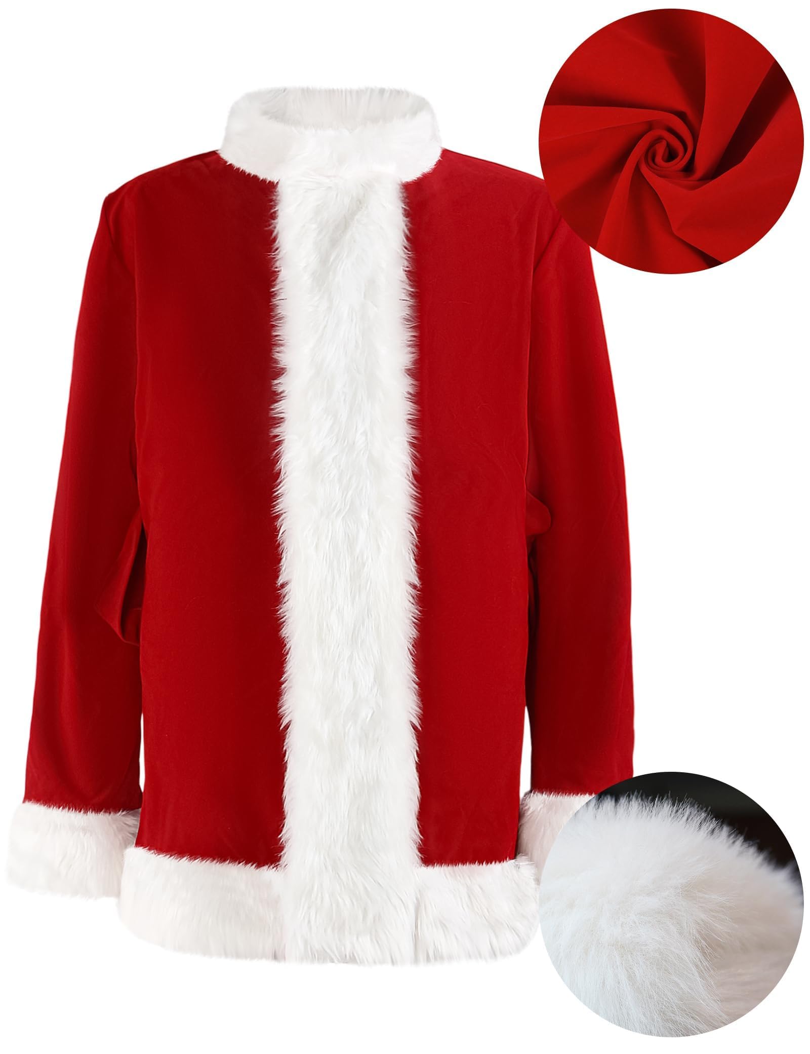 Premium 7-Piece Green Furry Monster Santa Costume Set for Men - Deluxe Adult Christmas Outfit with Mask (Size 3XL) - Perfect for Holiday Parties, Cosplay & Festive Celebrations