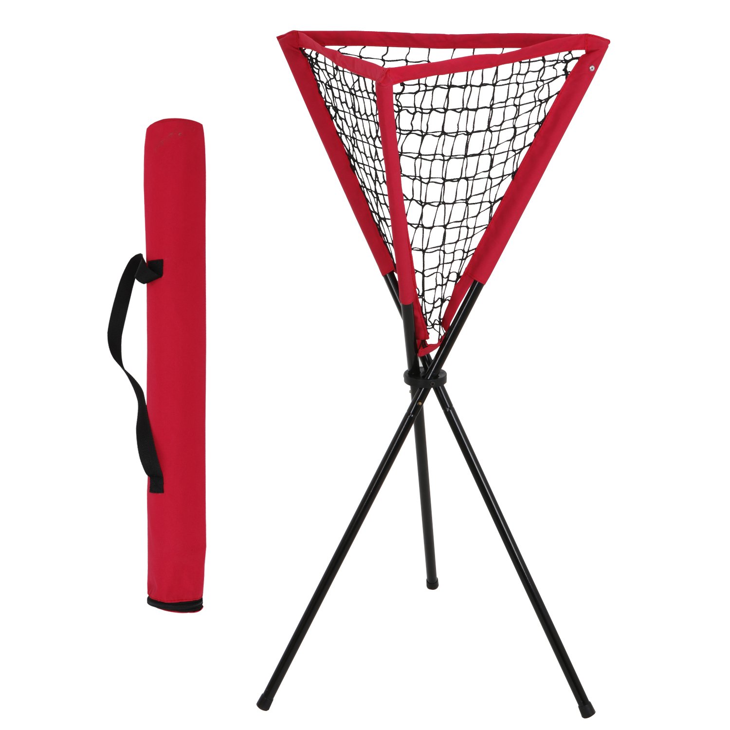 Smartxchoices Metal Frame Baseball & Softball Practice Ball Caddy - Holds 60 Baseballs or 30 Softballs for Hitting, Pitching, Batting Practice & Field Training - Includes Carry Bag - Perfect for Backyard Drills, Team Practices & Coaching Sessions