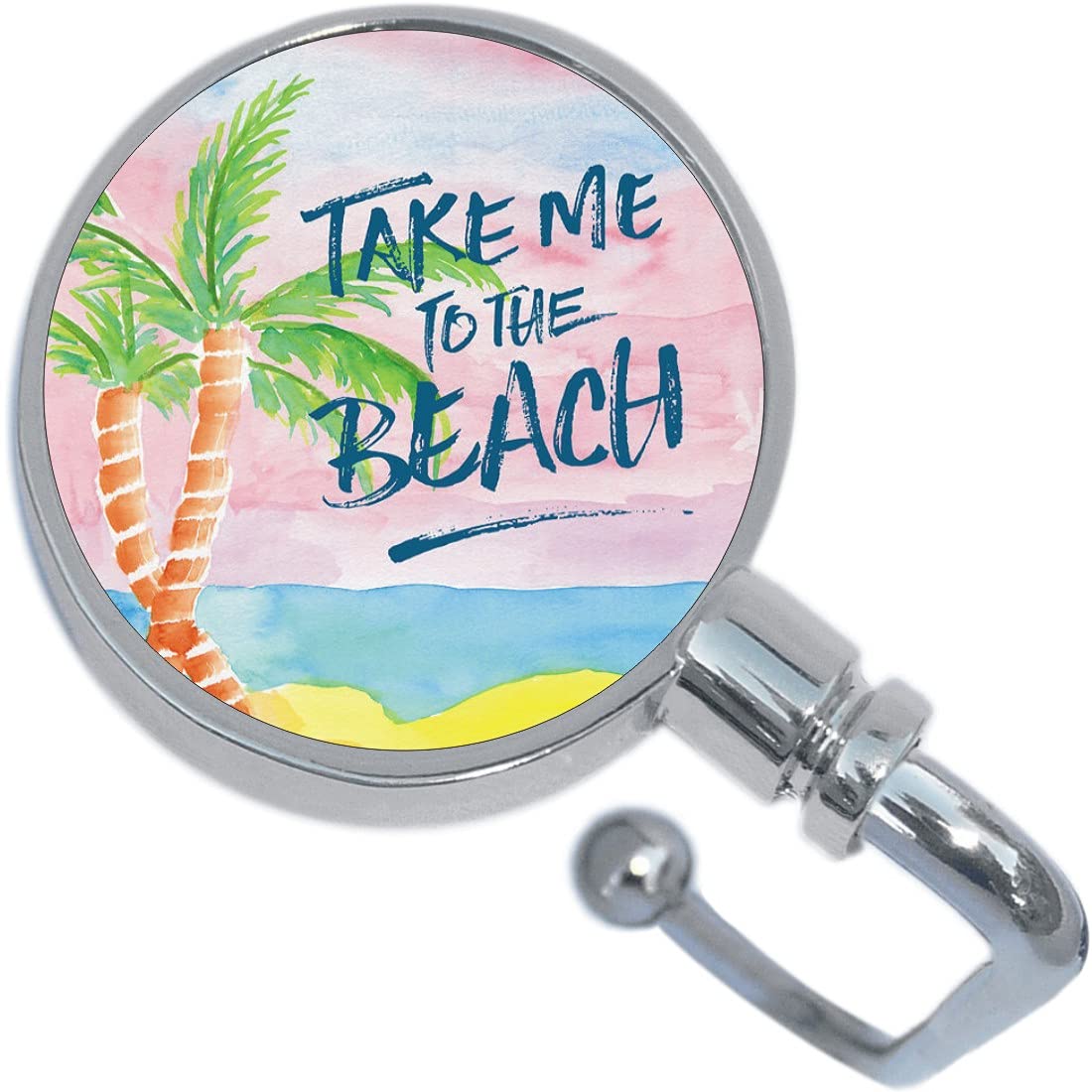 NewCharms Take Me to The Beach Purse Hanger - Stylish Bag Hook for Restaurants, Beaches & Travel - Perfect Gift for Women