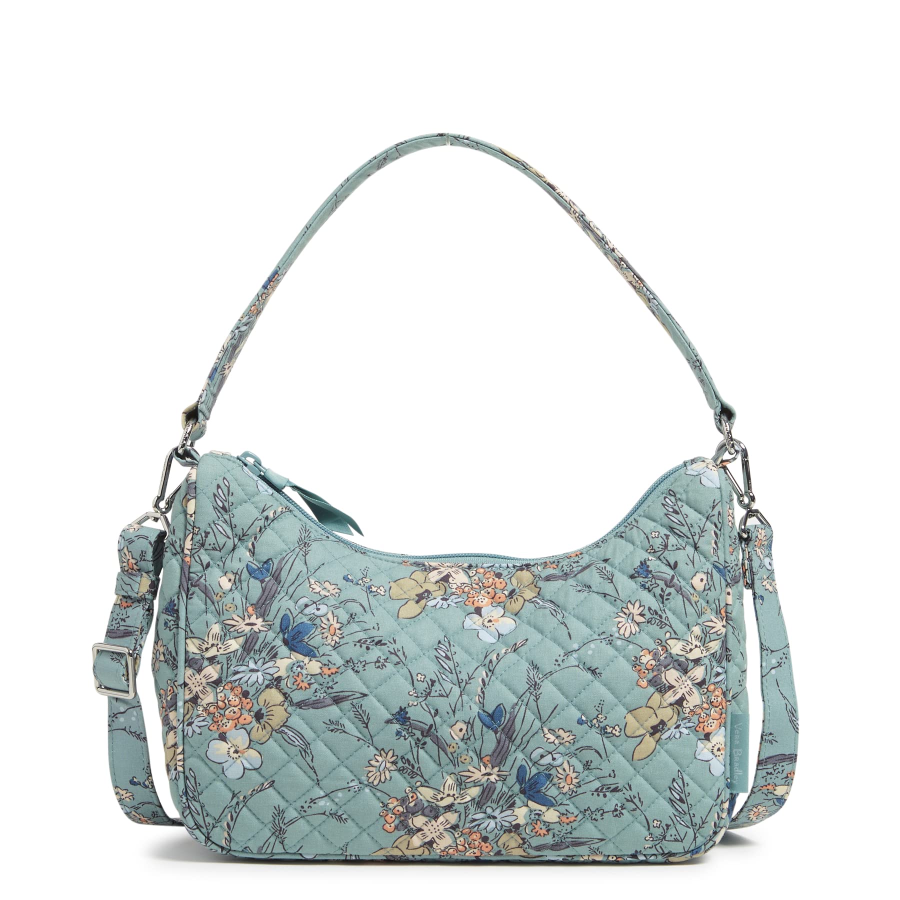 Vera Bradley Women's Cotton Frannie Crescent Crossbody Purse - Stylish & Lightweight Shoulder Bag for Everyday Use, Travel & Shopping