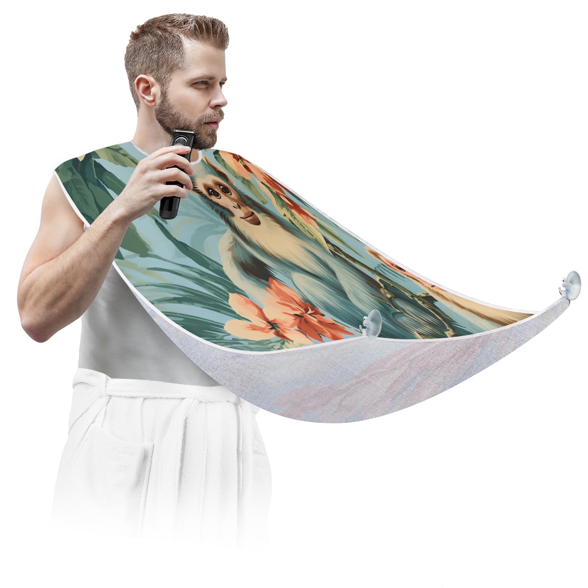 **Men's Beard Shaving Bib - Waterproof Hair Dye & Makeup Apron for Barbers & Stylists - Sink Hair Catcher & Grooming Tool - Perfect for Home & Salon Use**