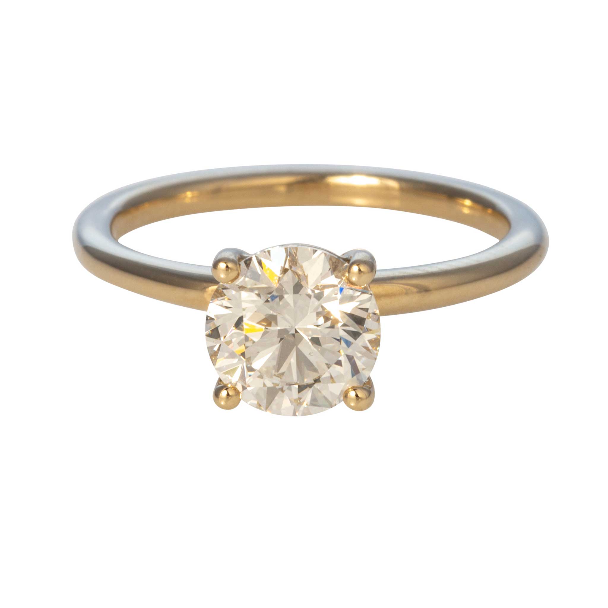 1.5ct J SI1 Round Diamond Solitaire 14K Yellow Gold Engagement Ring for Women - Perfect Proposal, Wedding & Anniversary Gift