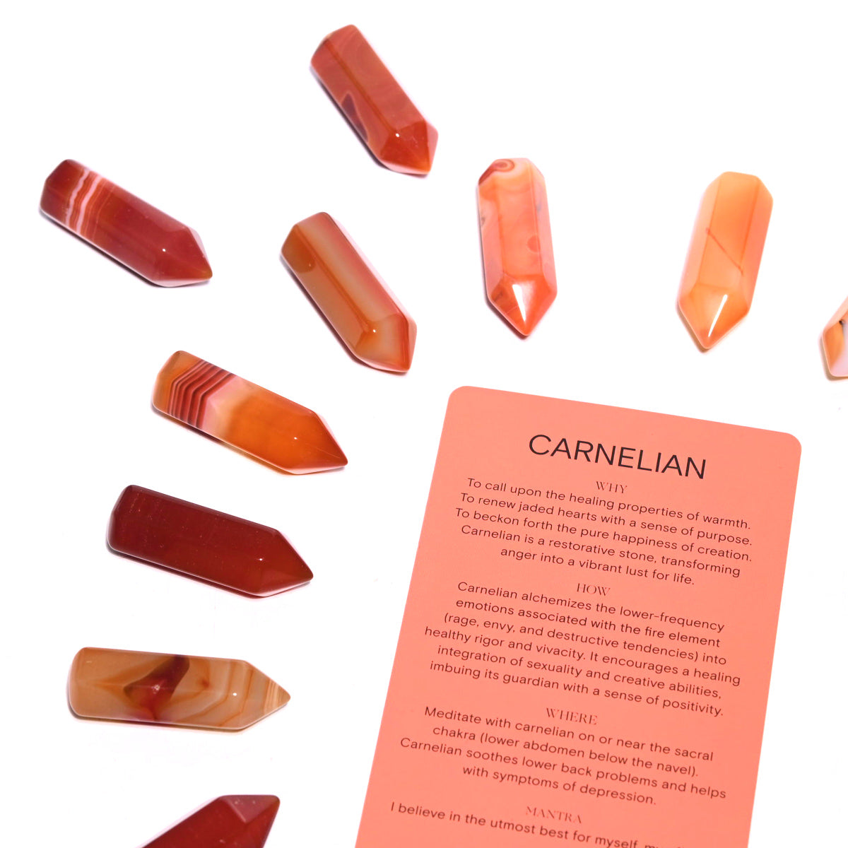 Natural Carnelian Mini Point Healing Crystal - Passion & Energy Stone for Jewelry Making, Meditation, and Chakra Balancing | Perfect for Necklaces, Bracelets, and Spiritual Gifts