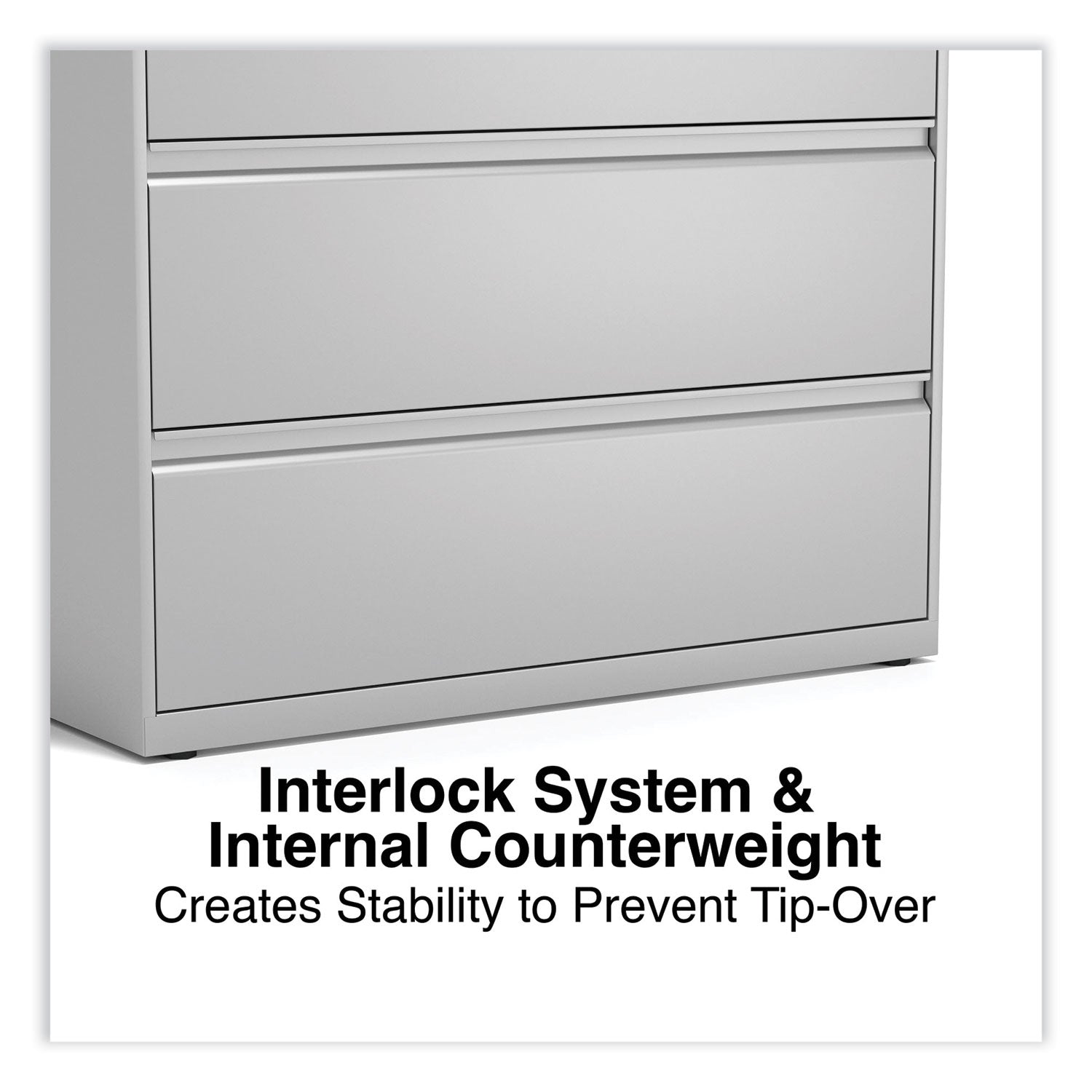 Alera® 3-Drawer Lateral File Cabinet - Legal/Letter/A4/A5 Size - Light Gray - 42