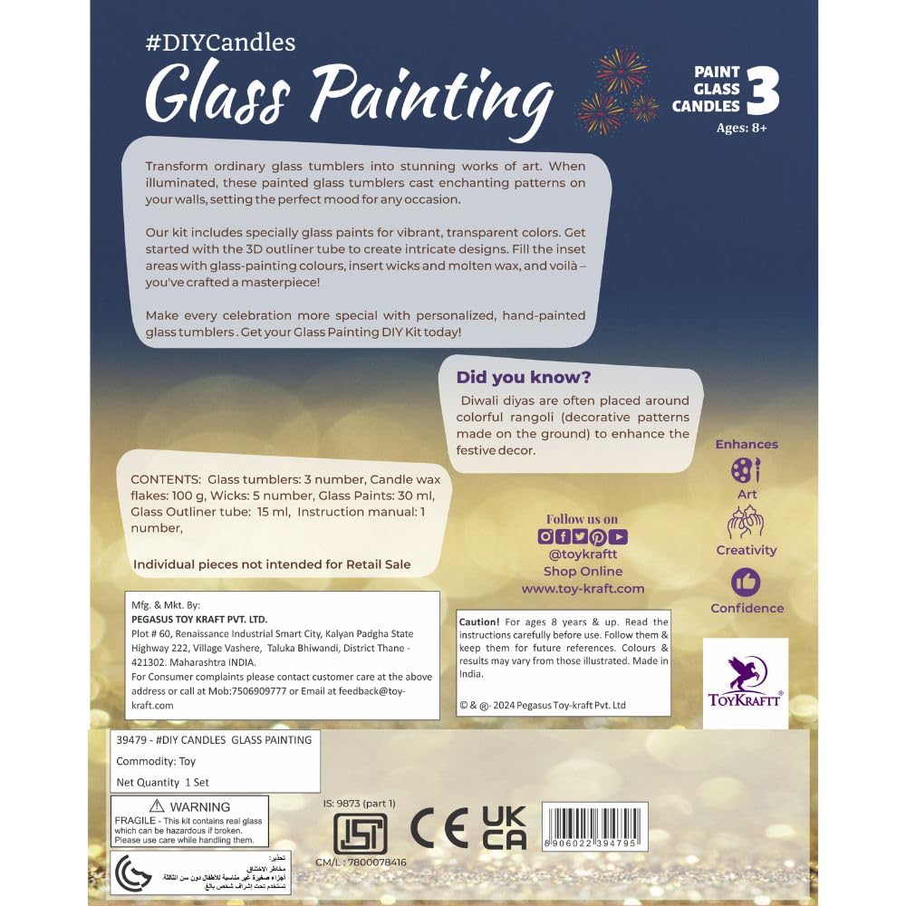 Glass Painting & Candle Making Kit - DIY Art Craft Set for Adults & Teens - Perfect for Home Decor, Gifts & Relaxation