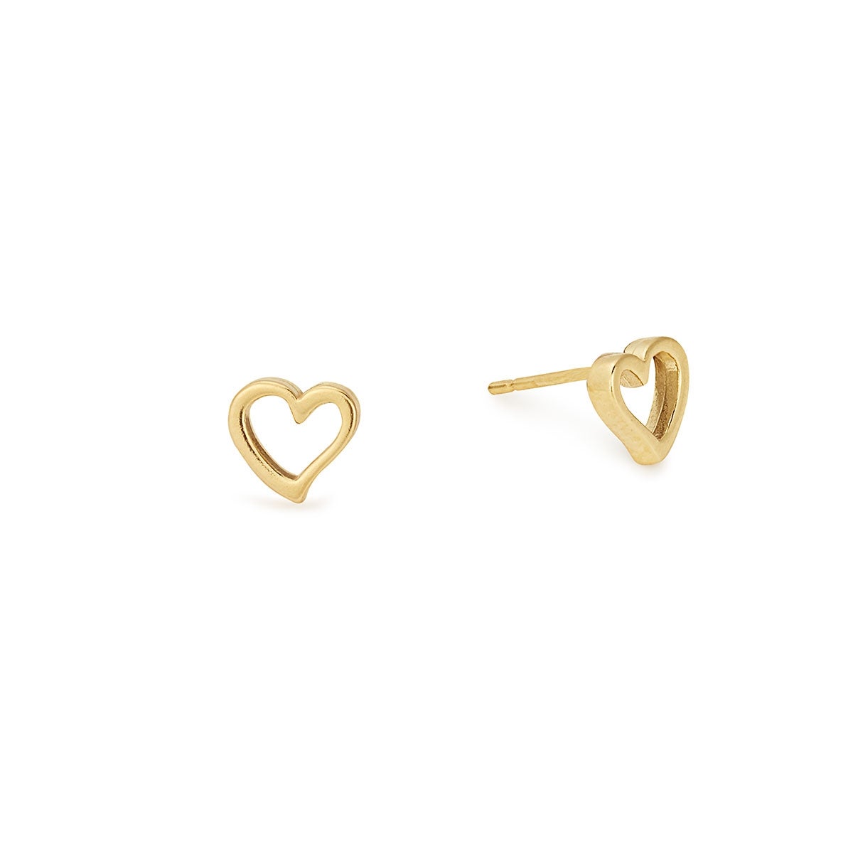 Stylish Heart Stud Earrings for Women - 14K Gold Plated Hypoallergenic Jewelry - Perfect for Valentine's Day, Anniversary & Everyday Wear