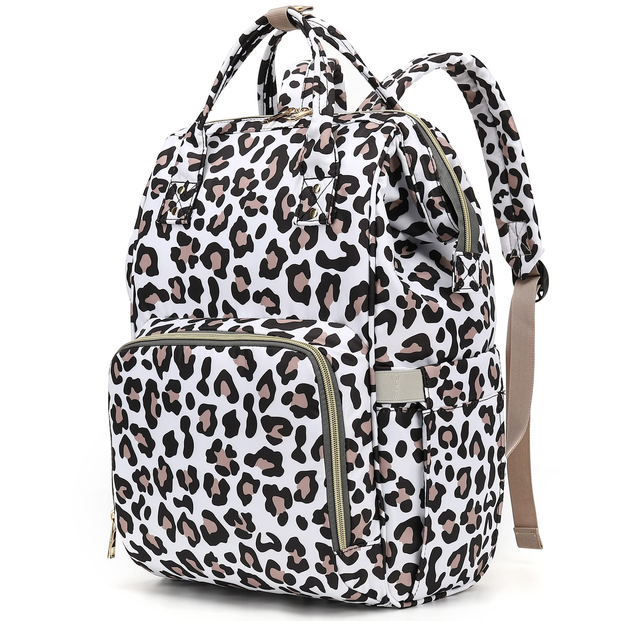 Leopard Print Laptop Backpack for Women & Men - 15.6 Inch Waterproof College School Backpack with USB Charging Port - Perfect for Work, School, Travel & Business (Ideal for Commuting, Campus Life & Business Trips)