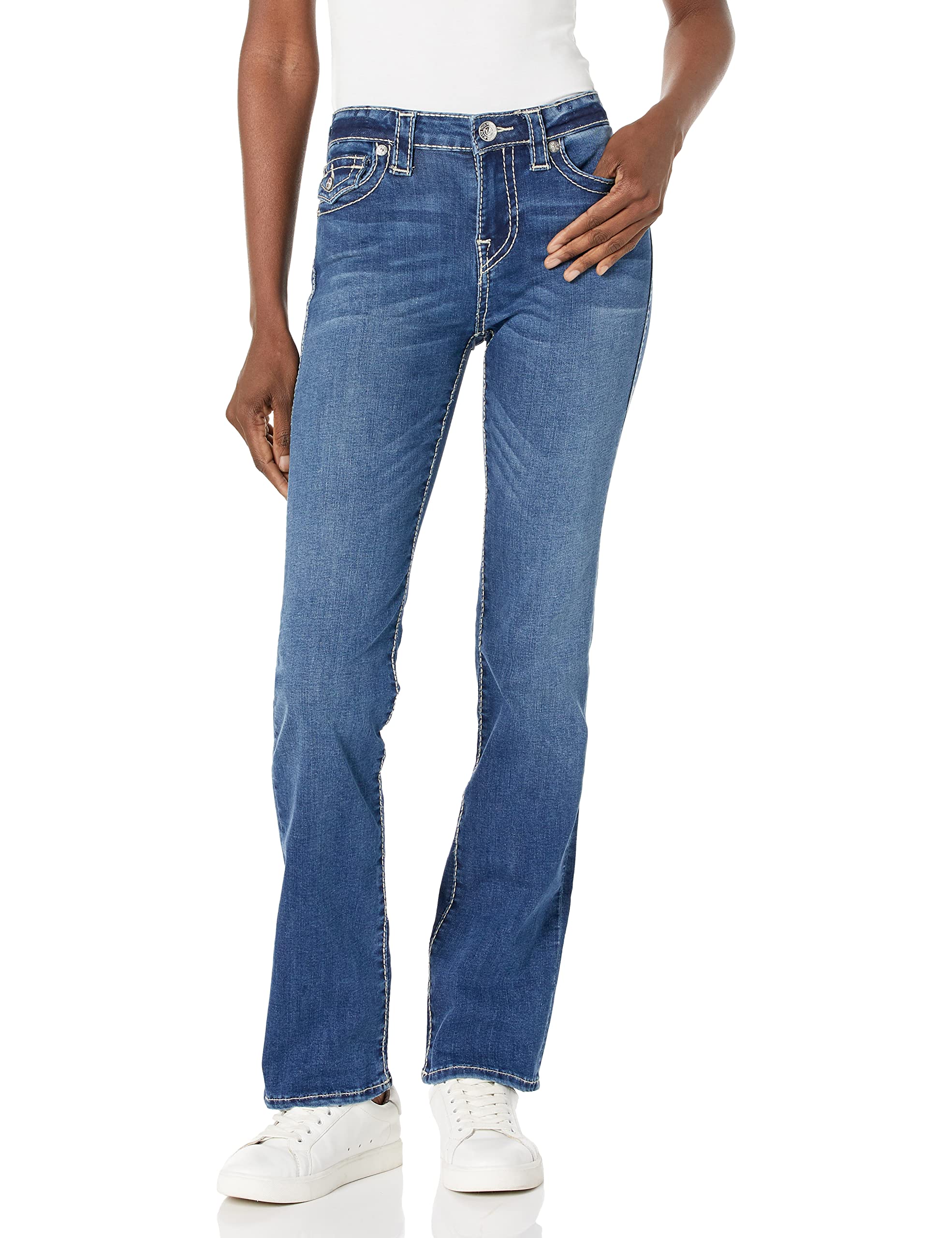 True Religion Women's Billie Big T Super Skinny Jeans with Flap Pocket - High Waist Stretch Denim Pants for Casual Wear & Night Out