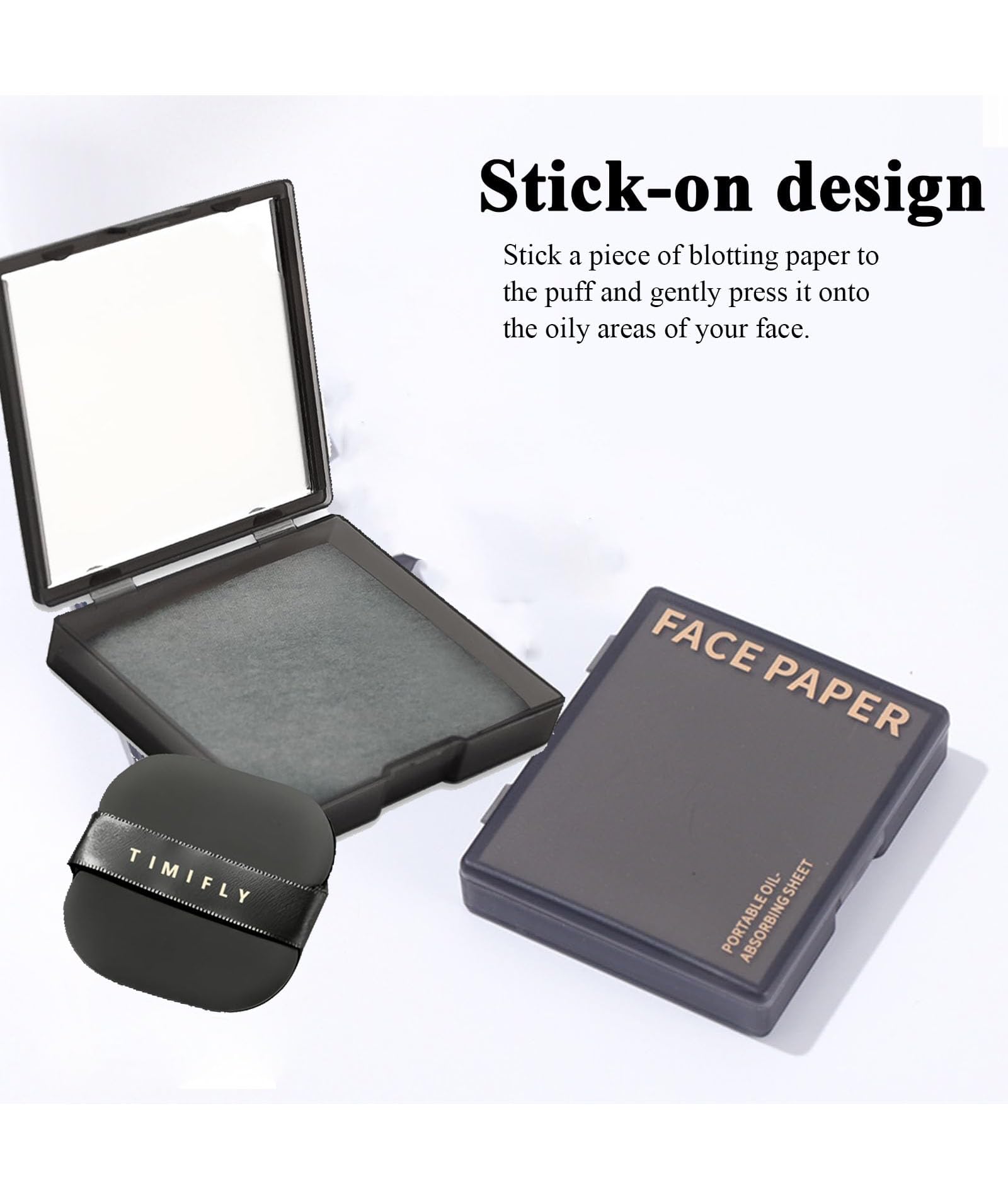 200 Pcs Oil Absorbing Blotting Papers for Oily Skin - Matte Finish Facial Blotting Sheets with Built-in Mirror & Powder Puff - Portable Compact for Men & Women - Perfect for On-the-Go Shine Control & Makeup Touch-Ups