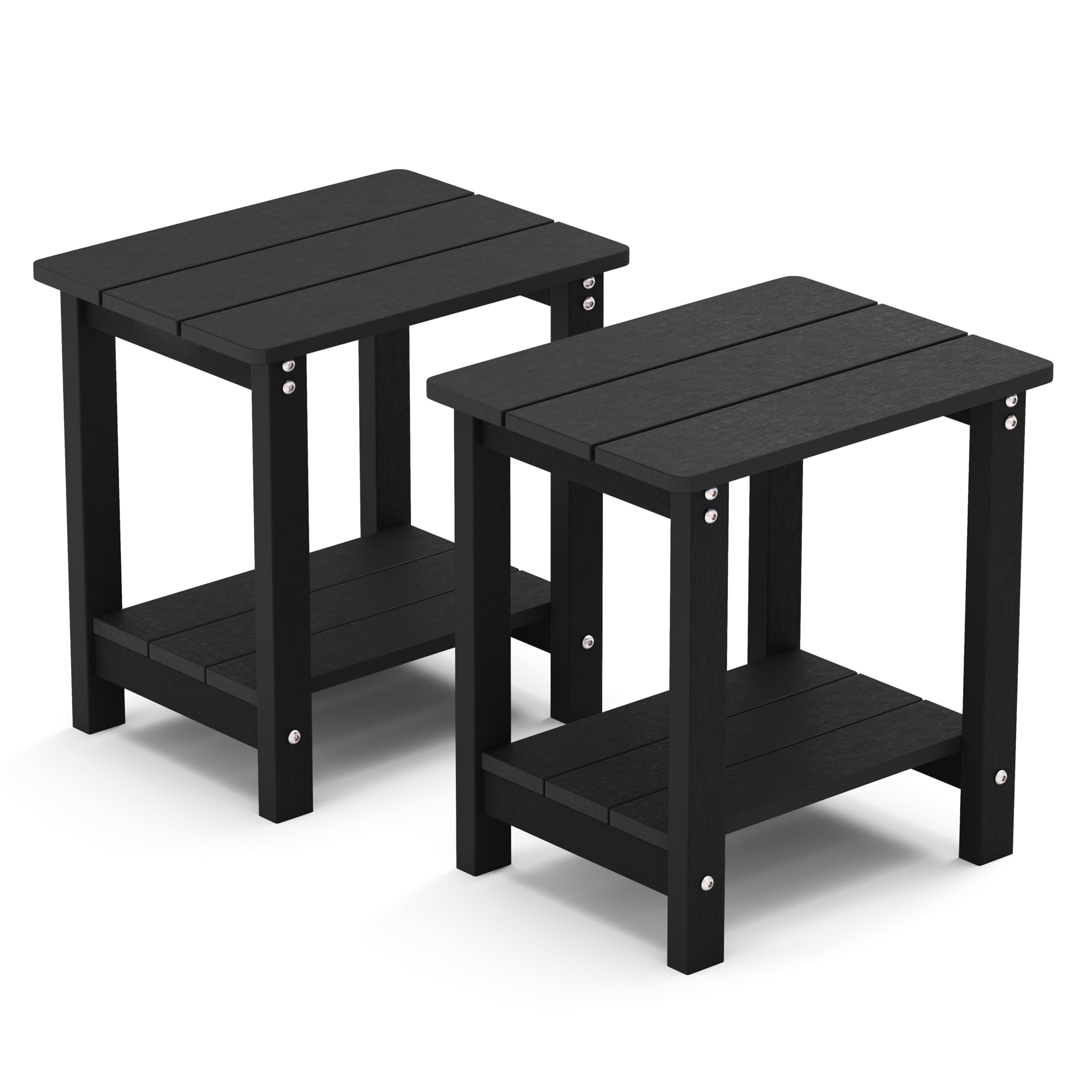 MXIMU Weather-Resistant Outdoor Adirondack Square Side Table - Durable Patio End Table for Backyard, Poolside, Porch & Indoor Use - Perfect for Drinks, Books & Decor