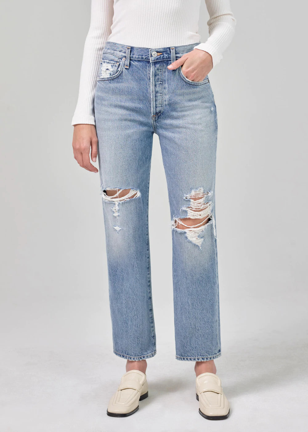 Emery Crop Relaxed Straight Jeans - High Waist Comfort Fit for Women | Perfect for Casual Outings & Summer Heatwave