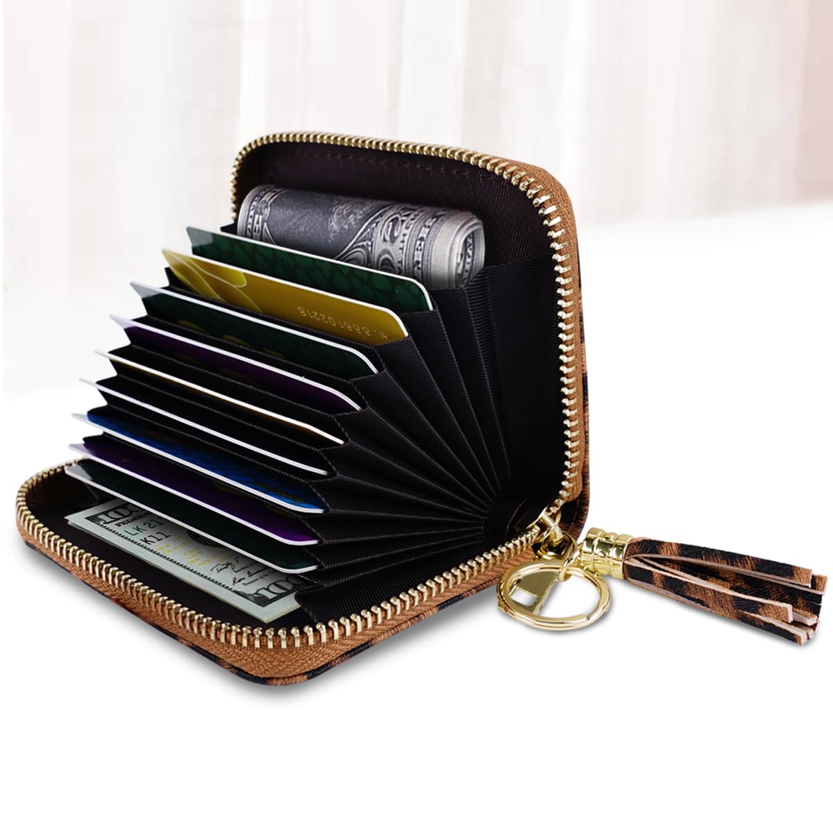 Stylish RFID Blocking Glitter Credit Card Holder for Women - Compact & Secure Small Wallet for Cards, ID & Cash - Perfect for Travel, Shopping & Everyday Use