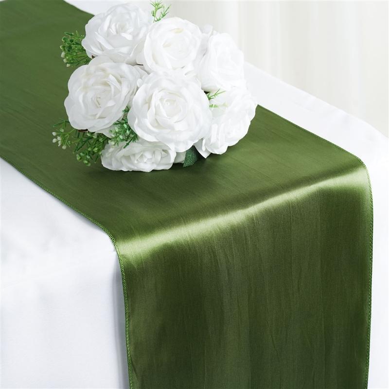 12x108 Inch Satin Table Runner for Wedding Decor - Elegant Banquet, Party & Special Event Table Covering - Perfect for Bridal Showers, Receptions & Formal Dinners