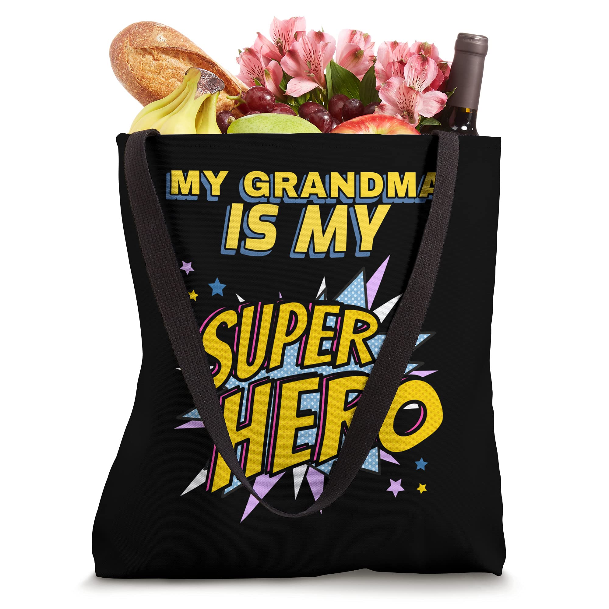 My Grandma Is My Superhero Matching Family Tote Bag - Cute Grandma & Grandchild Gift for Shopping, Travel & Daily Use