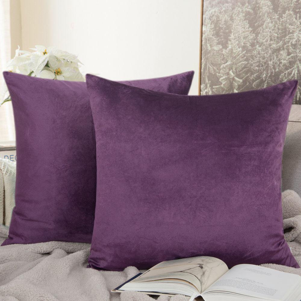 NTBAY 2 Pack Soft Velvet Throw Pillow Covers - 18x18 Inch Luxury Cushion Cases for Sofa, Bed, Couch Decor - Home & Living Room Accessories
