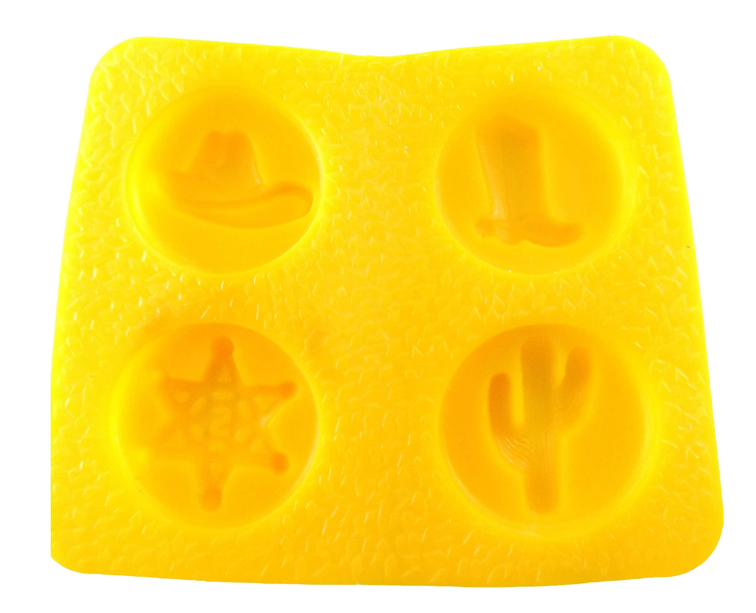 Western Cowboy Silicone Molds Set - 4 Cavity (Cowboy Hat, Boot, Cactus, Sheriff Badge) for Cream Cheese, Candy Melts, Fondant, Caramels - Perfect for DIY Candy Making, Cake Decorating, and Western Theme Parties