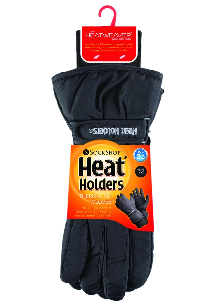 HEAT HOLDERS Men's Thermal Ski Socks, Winter Gloves & Neck Warmer Set - Cold Weather Accessories for Skiing, Snowboarding & Outdoor Winter Activities
