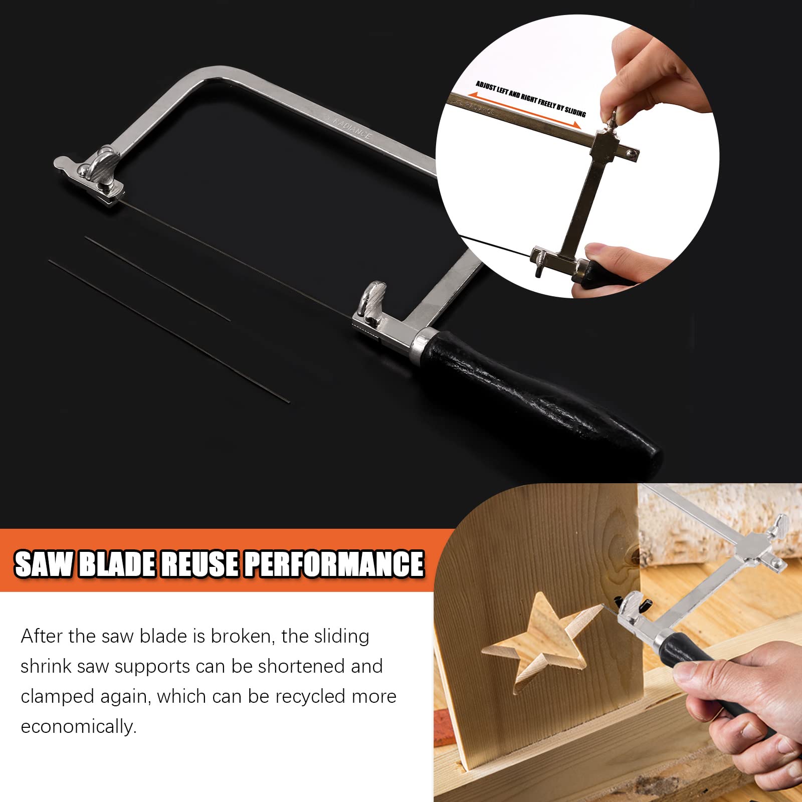 15Pcs Jewelers Saw Set with Blades & Bench Pin - Adjustable Jewelry Making Tools for DIY Crafts