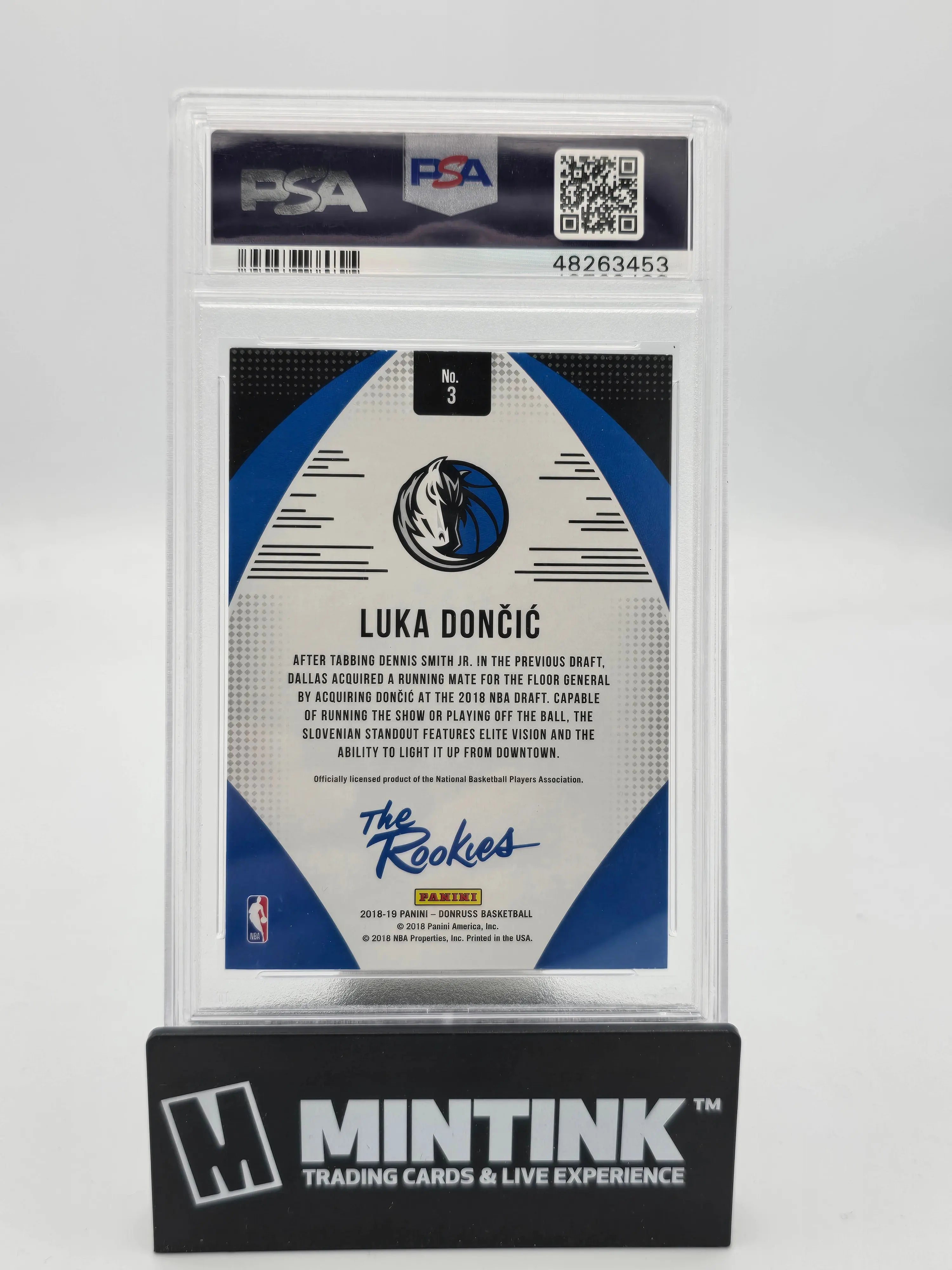 2018 Panini Donruss The Rookies Luka Doncic #3 PSA 9 Graded Basketball Card - Perfect for Collectors, Investors & Sports Memorabilia Enthusiasts