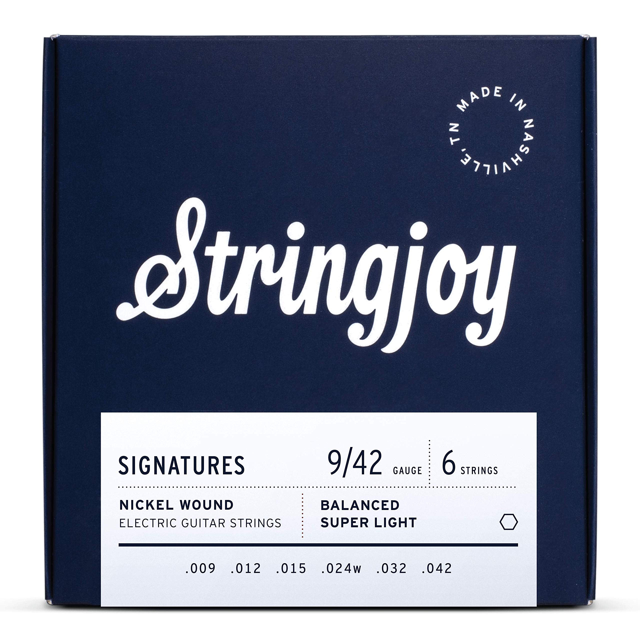 Stringjoy BAL9 Signature Nickel Electric Guitar Strings - Super Light Gauge (9-42) | Bright Tone & Long-Lasting Performance for Rock, Blues & Studio Recording