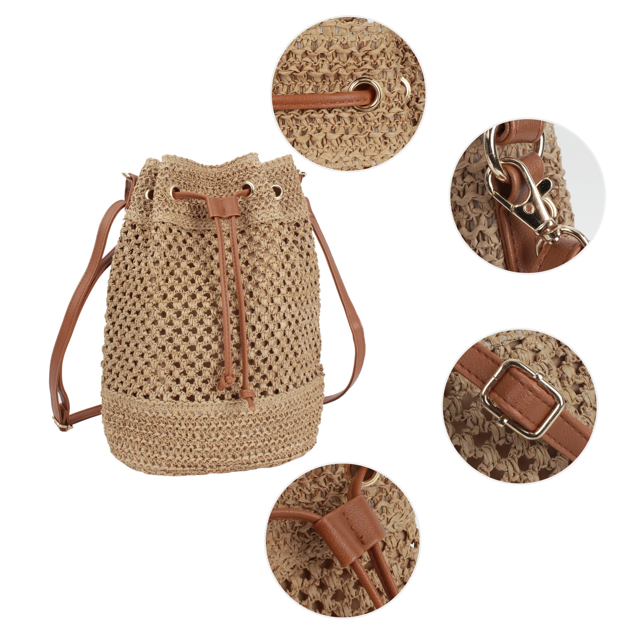 Van Caro Handwoven Cotton Straw Shoulder Bag - Crochet Tassel Bohemian Beach Purse for Women | Perfect for Summer Vacations, Beach Trips & Boho Fashion Accessories