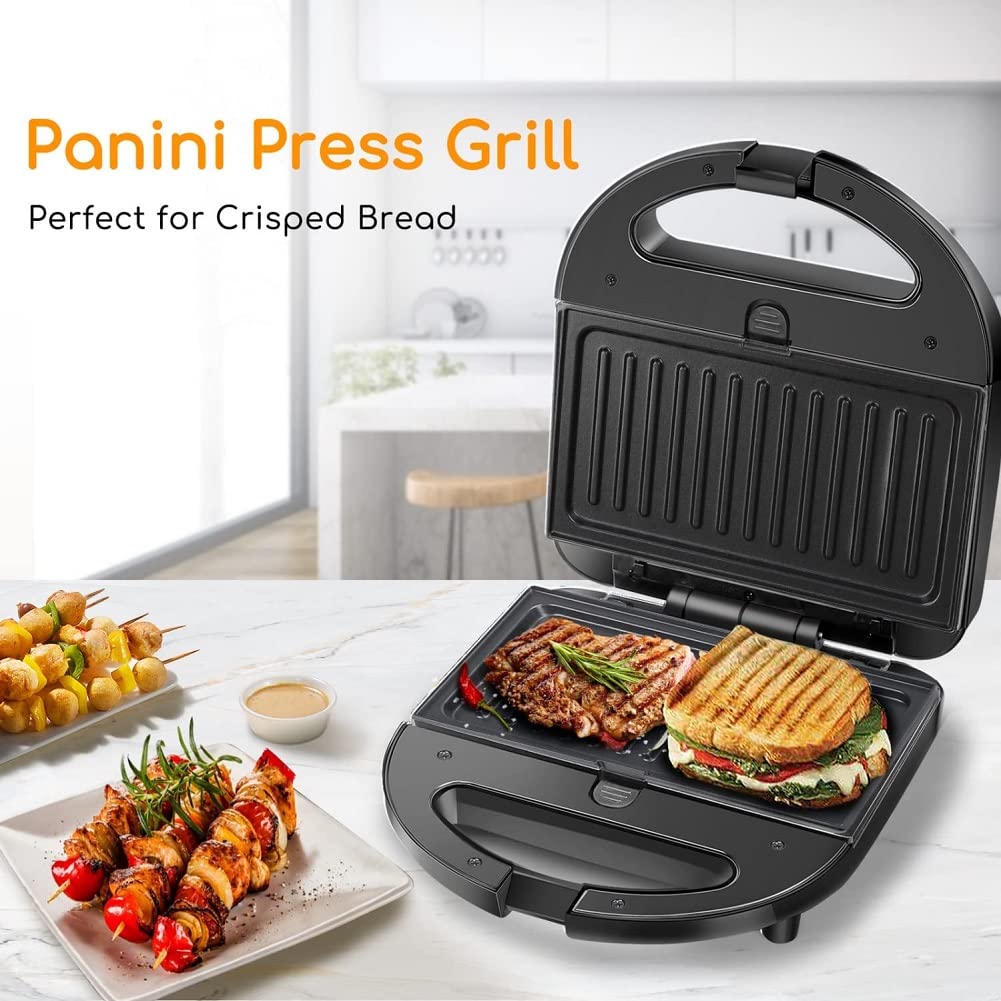 SOKANY 6-in-1 Multi-Function Sandwich Maker & Waffle Iron - 750W Electric Grill with Non-Stick Plates (Panini Press, Donut Maker, Double-Sided Cooking) - Perfect for Breakfast, Snacks & Party Food Preparation