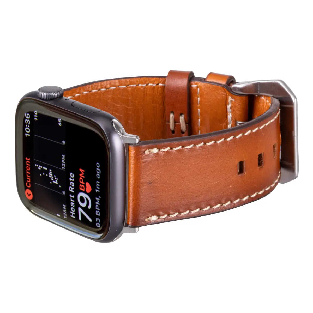 Premium Burnished Tan Leather Apple Watch Band for Men - Compatible with Era Series - Perfect for Business, Casual & Outdoor Activities