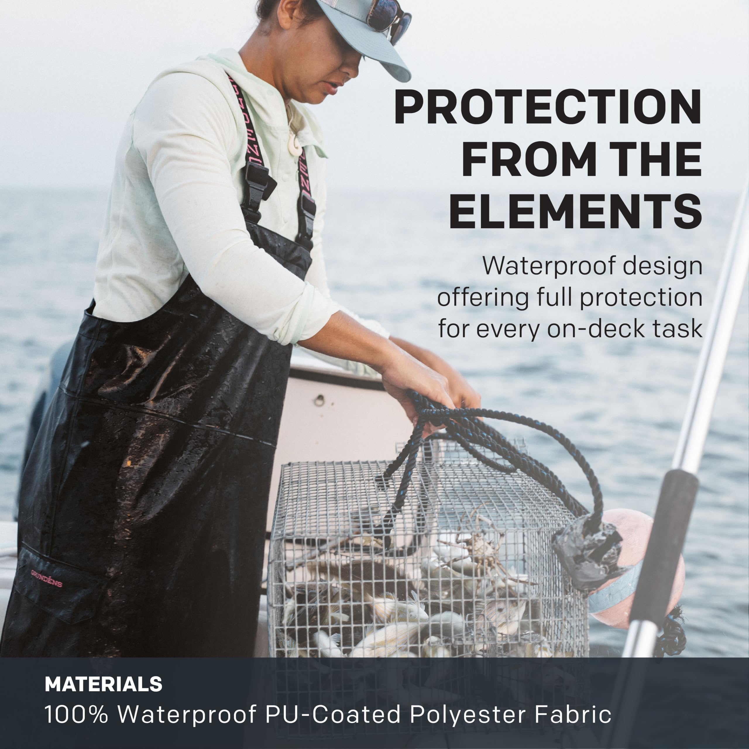 Grundéns Women’s Neptune Commercial Fishing Bib Pants - Waterproof & Adjustable Workwear for Fishing, Boating, and Outdoor Activities