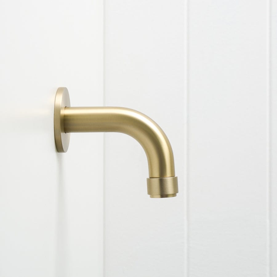 Premium Brushed Nickel Short Wall Spout Faucet - Modern & Durable Bathroom Sink Faucet for Small Spaces, Perfect for Powder Rooms, Laundry Rooms & RVs