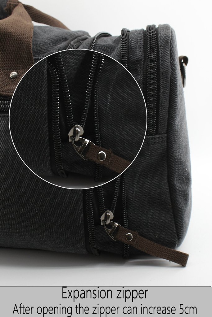 Stylish Canvas Weekender Bag - Durable Overnight Travel Tote & Shoulder Duffel Luggage for Women & Men | Perfect for Weekend Getaways, Gym, Beach Trips & Business Travel (Model 170804-02)