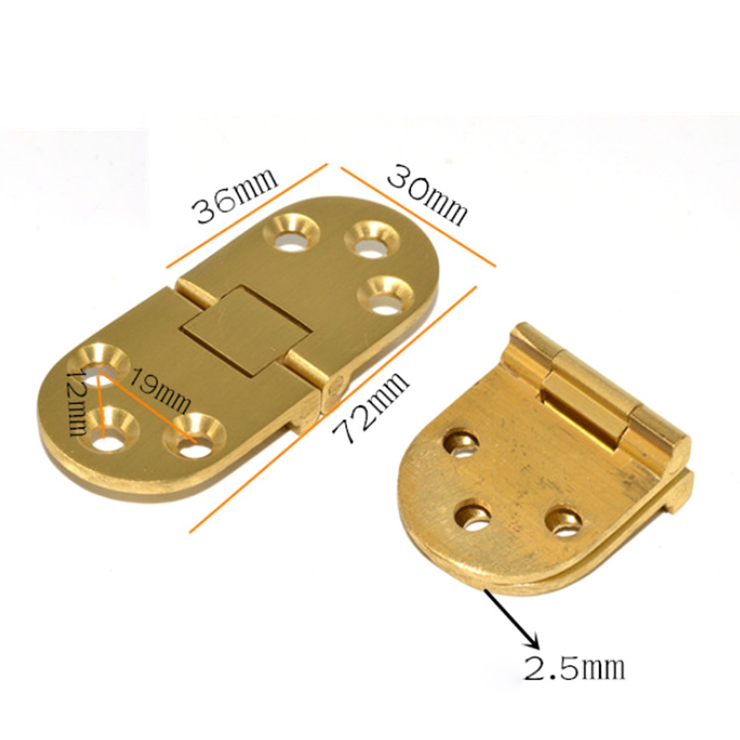 2-Pack Solid Brass Butler Tray Hinges with Screws for Folding Tables - Antique Gold Finish | Durable Hardware for Drop-Leaf Tables, Tea Trolleys & Serving Trays