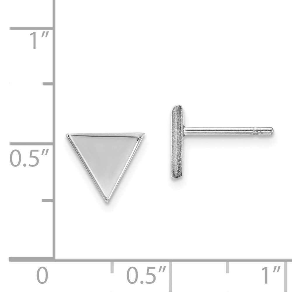 14K White Gold Triangle Post Stud Earrings for Women - 8mm Minimalist Geometric Studs - Perfect for Everyday Wear, Gifts & Special Occasions