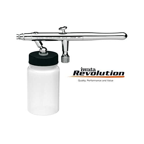 Iwata-Medea Revolution HP BCR Dual Action Airbrush Set with Bottle Feed - Perfect for Fine Art, Model Painting, Cake Decorating & Nail Art