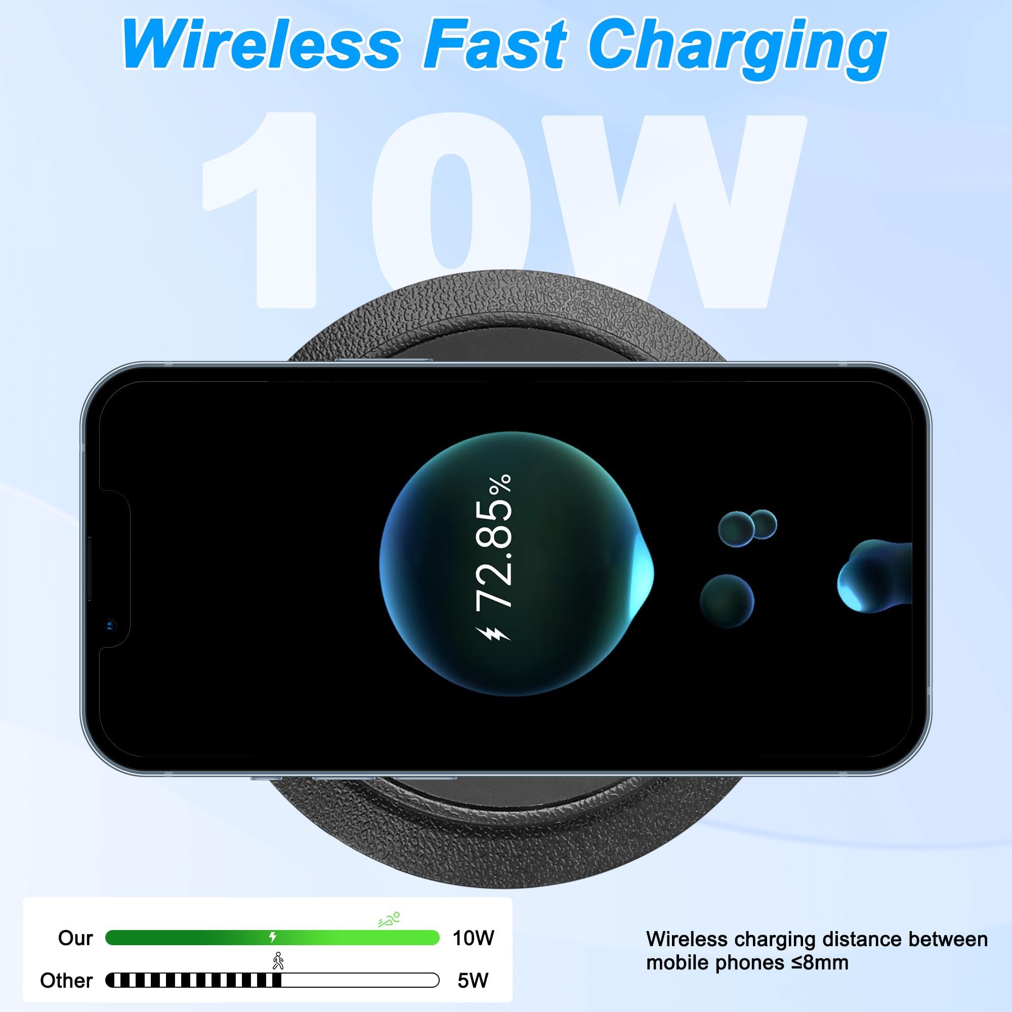 3-in-1 Wireless Charging Station with 10W Fast Charging | Pop-Up Desktop Charger with Dual USB Ports | Compatible with iPhone, Samsung & Smartphones | Perfect for Bedside Table, Office Desk & Home Furniture