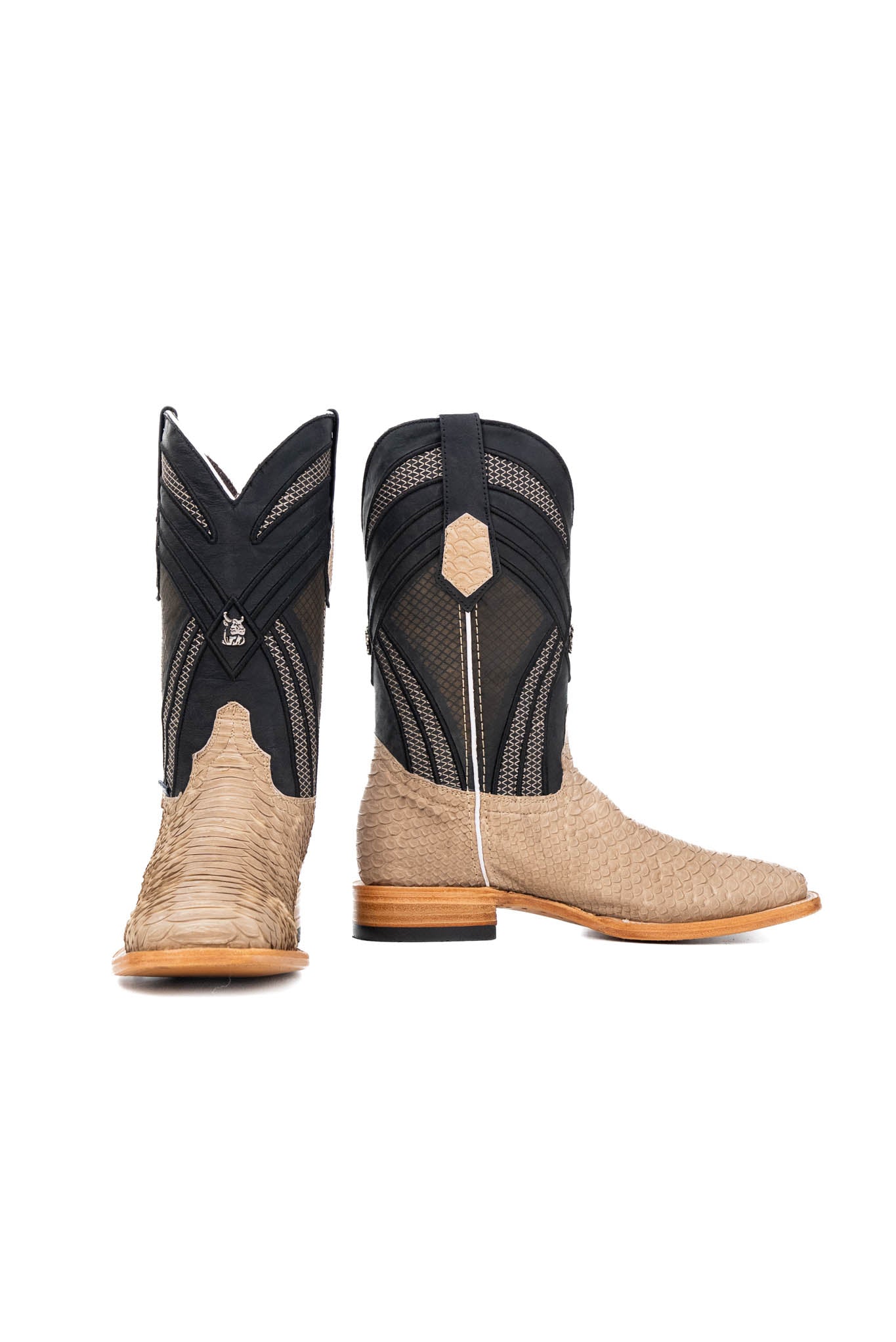 Monroe Python Exotic Square Toe Cowboy Boots for Men - Genuine Leather Western Boots with Square Toe Design - Perfect for Country Dancing, Rodeo Events & Western Fashion