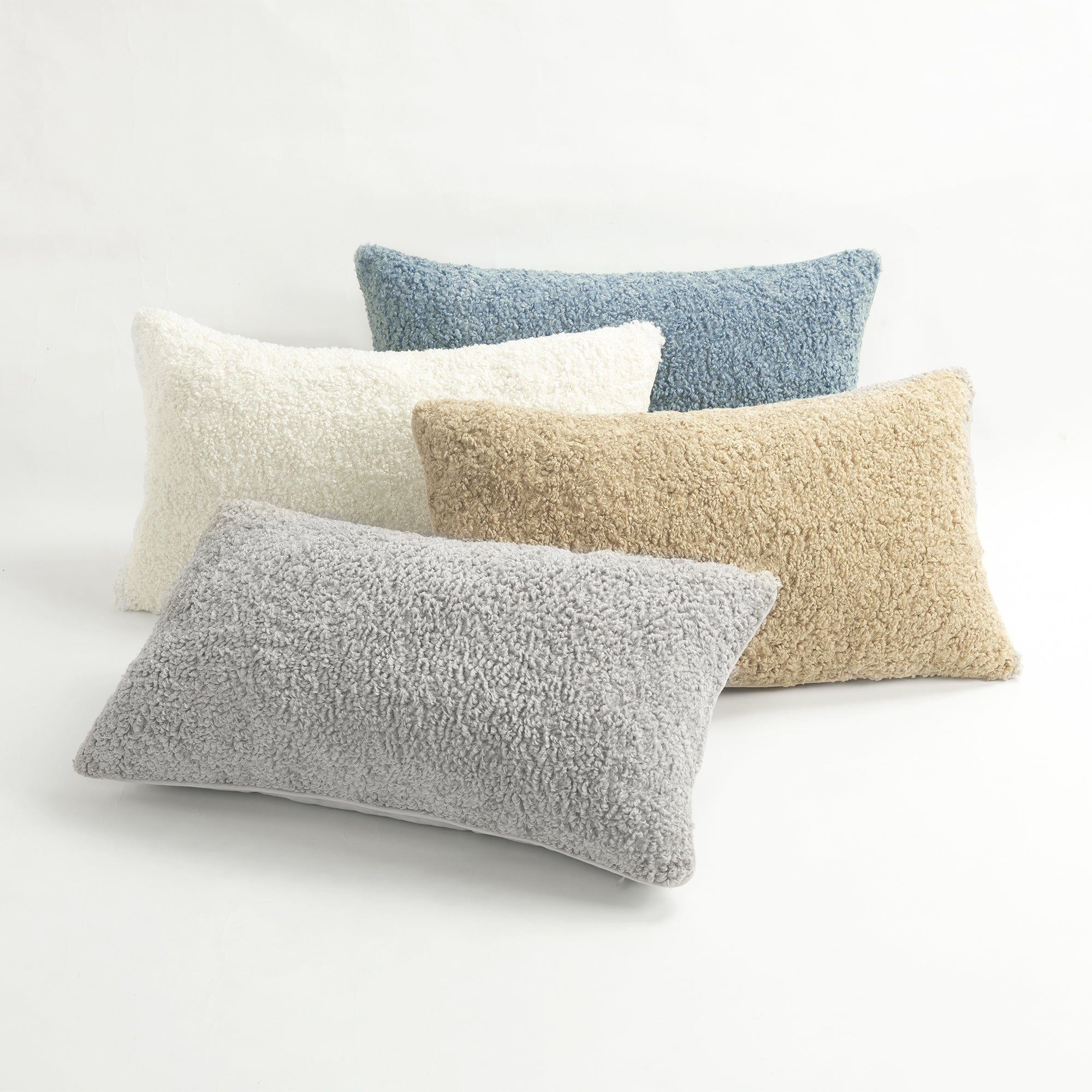 Premium Neo Boucle Lumbar Throw Pillow Covers - 2 Pack Set - Soft Textured Decorative Pillow Cases for Sofa, Bed & Home Decor - Perfect for Living Room, Bedroom & Office