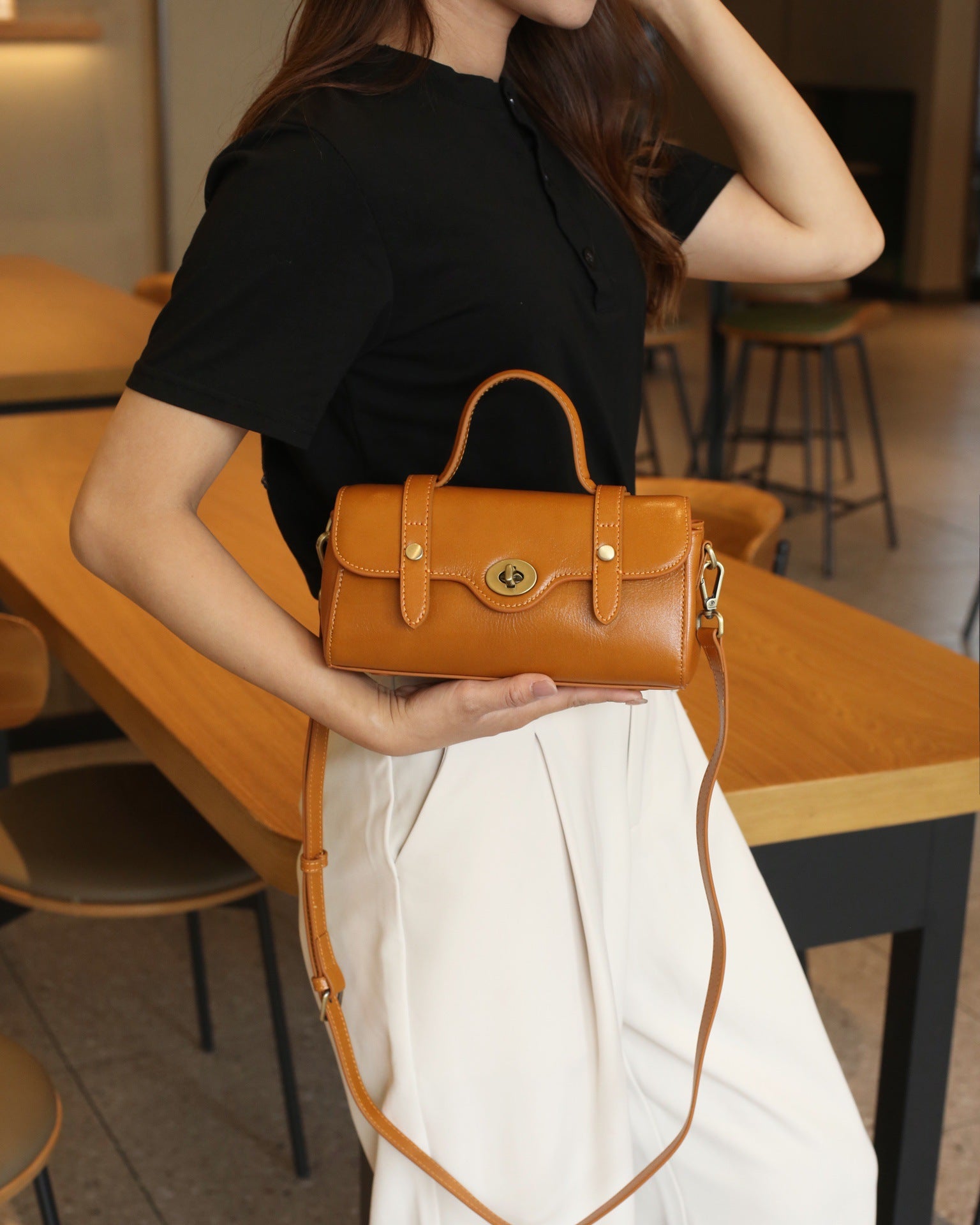 Compact Flap Handle Crossbody Bag for Women - Stylish & Lightweight Everyday Purse for Work, Travel & Shopping