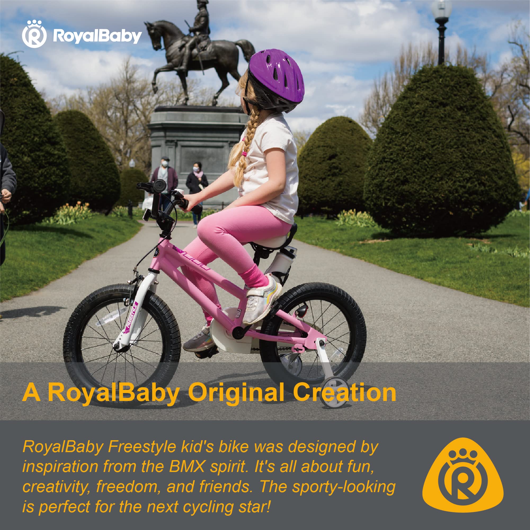 RoyalBaby Kids Bike - 12-18 Inch Freestyle Training Bicycle for Toddlers to Big Kids | Easy Balance to Pedal Learning | Perfect for Backyard Riding, Park Adventures & Neighborhood Fun