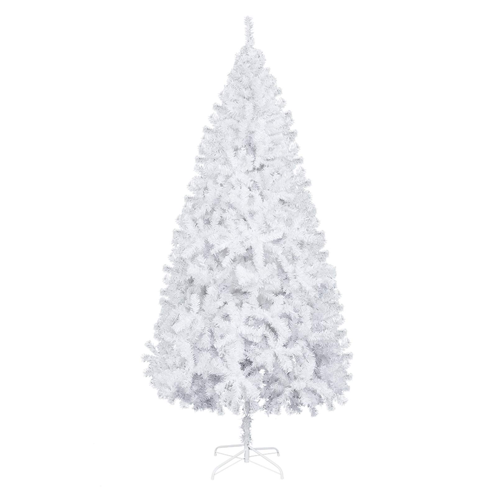 7FT Iron Leg White Christmas Tree with 950 Branches - Premium Artificial Holiday Tree for Home, Office & Party Decorations