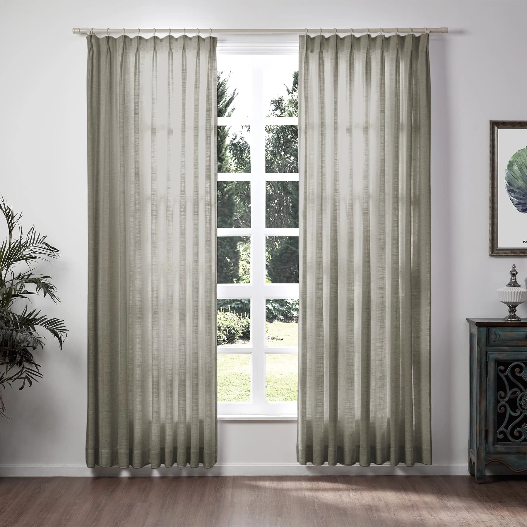 Liz Loft Extra Long Pleated Curtains - 84 Inch Length Blackout Drapes for Living Room & Bedroom | Thermal Insulated Window Treatments for Home Decor